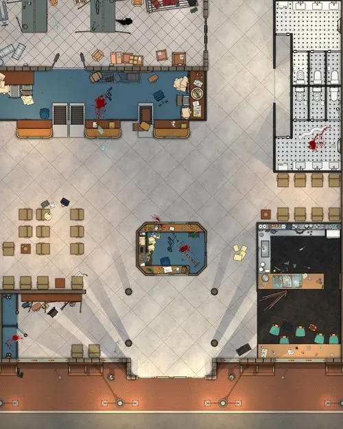 Airport - Check In Lobby - Splatter - Day