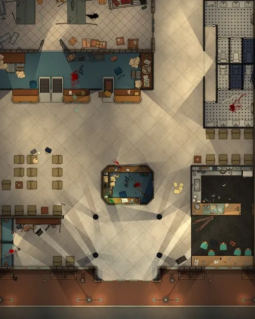 Airport - Check In Lobby - Splatter - Night