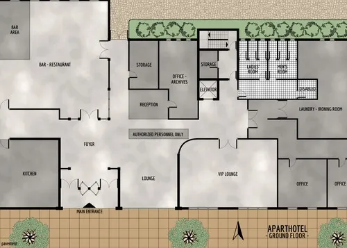 Aparthotel - Ground Floor - Floor Plan