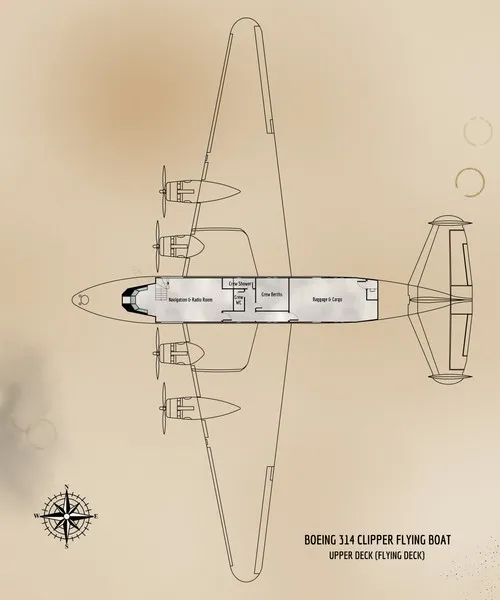 Boeing 314 Clipper - Upper Deck - Floor Plan