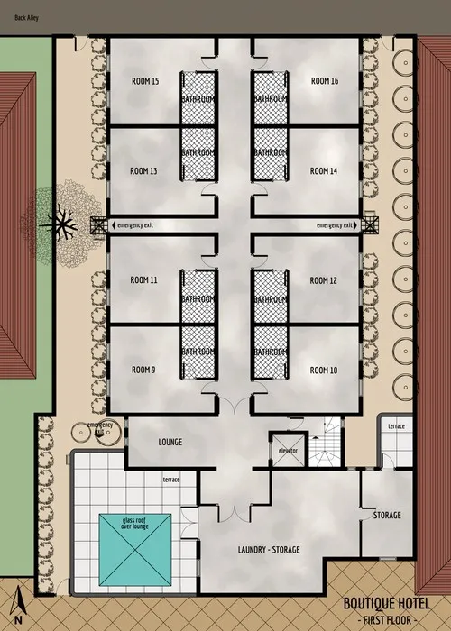 Boutique Hotel - First Floor - Floor Plan
