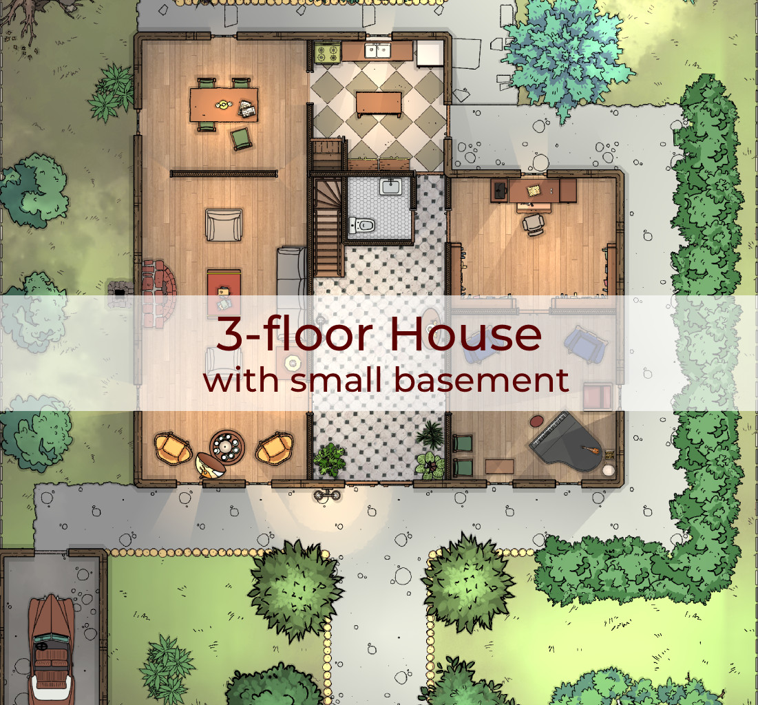 Cover for 3 Floor House with Small Basement