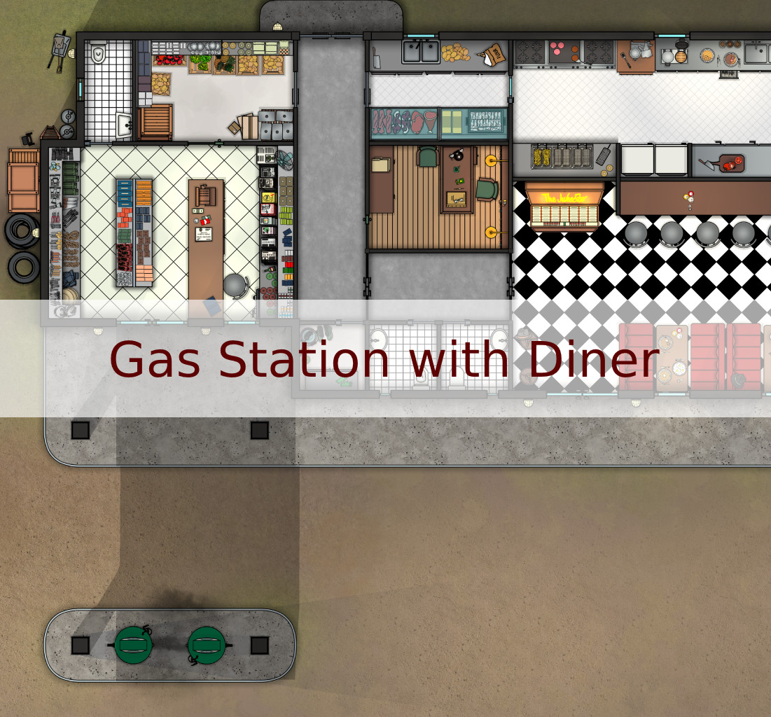 Cover for Gas Station with Diner