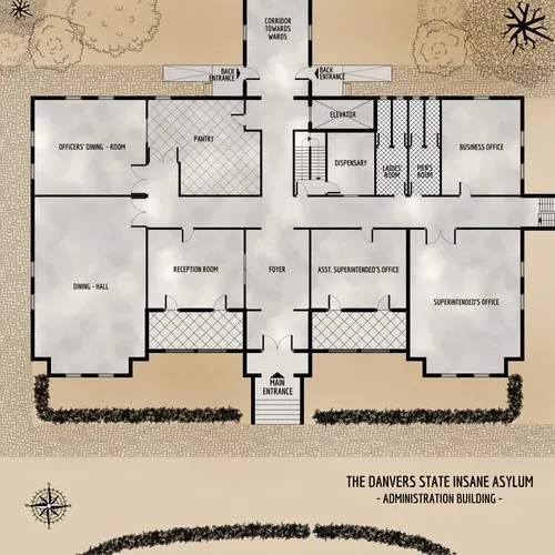 Danvers State Insane Asylum - Administration Building - Floor Plan