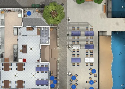 Greek Tavern - Empty - Day