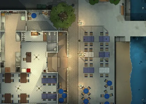 Greek Tavern - Empty - Night