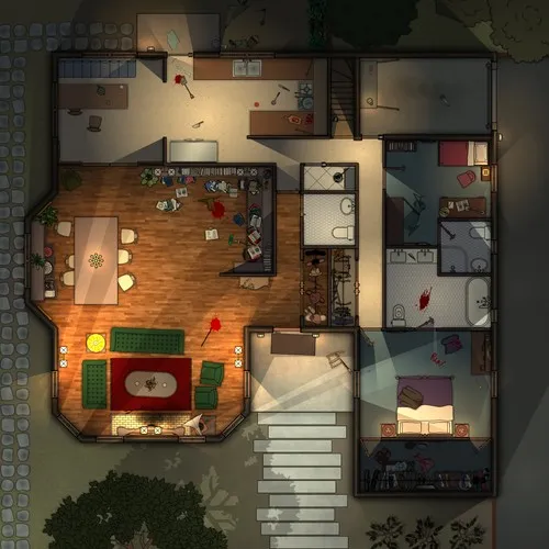 Jones Residence - Ground Floor - Splatter - Night