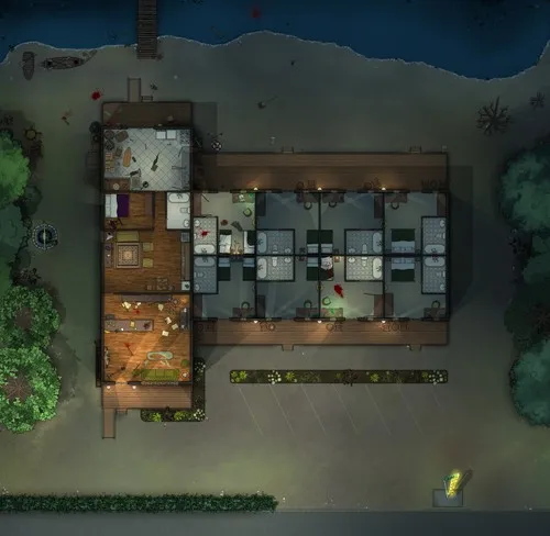 Lake Motel - Splatter - Night