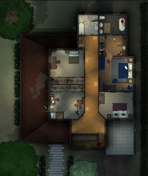 Livingston Residence - Splatter - First Floor - Night