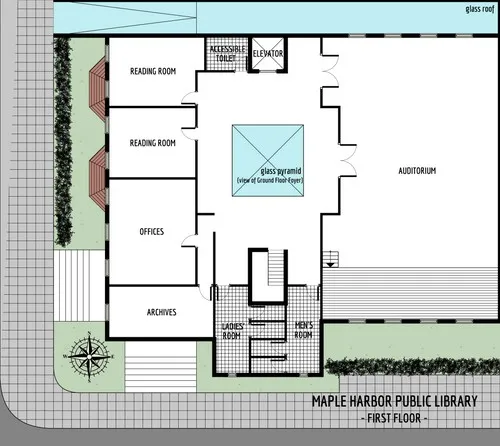 Maple Harbor Public Library - First Floor - Floor Plan
