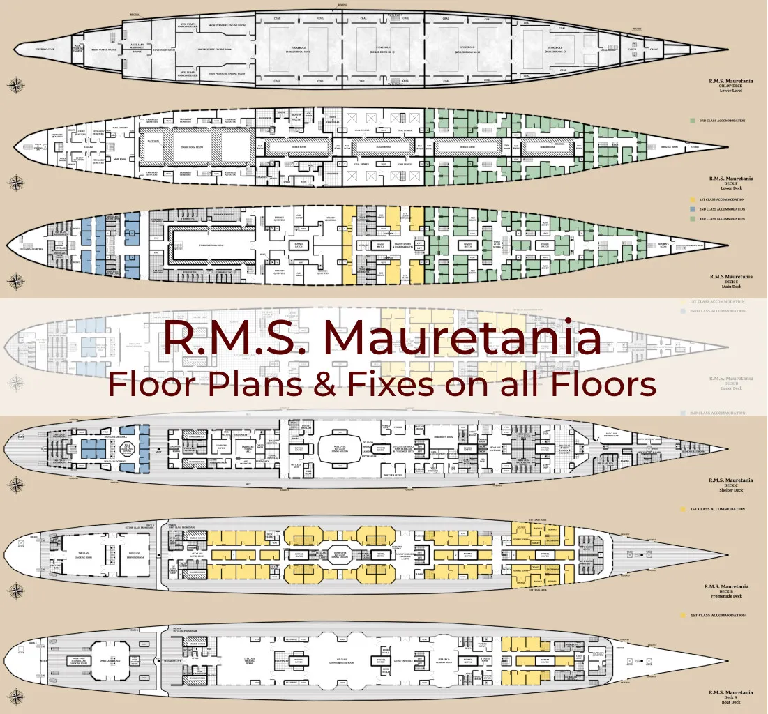 RMS Mauretania - Final Version with Floor Plans